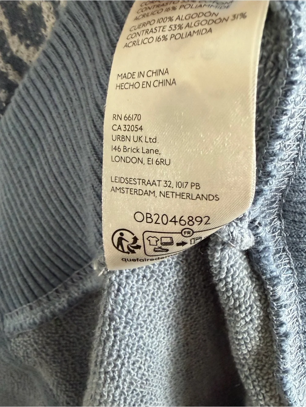 Free People Last Splash Sweatshirt In Windward Blue Combo size medium